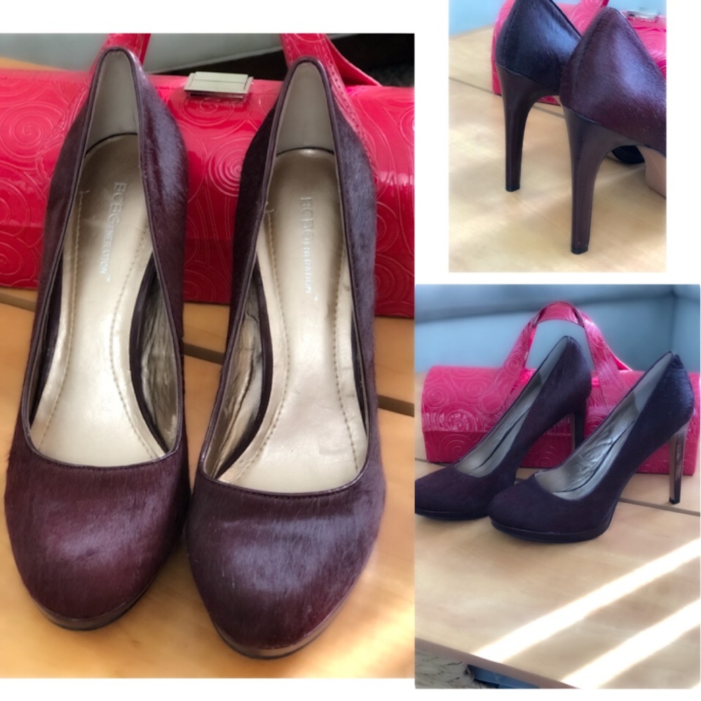 BCBG TINA S2 MERLOT MO HAIR HEELS - Picture 1 of 6